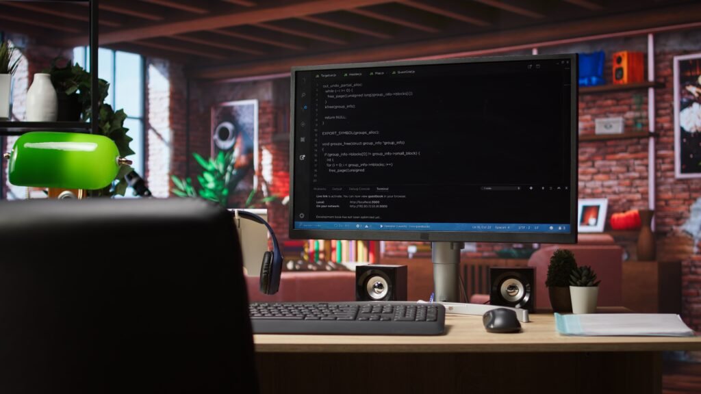 Professional WordPress development workspace with code on screen for high-performance website solutions